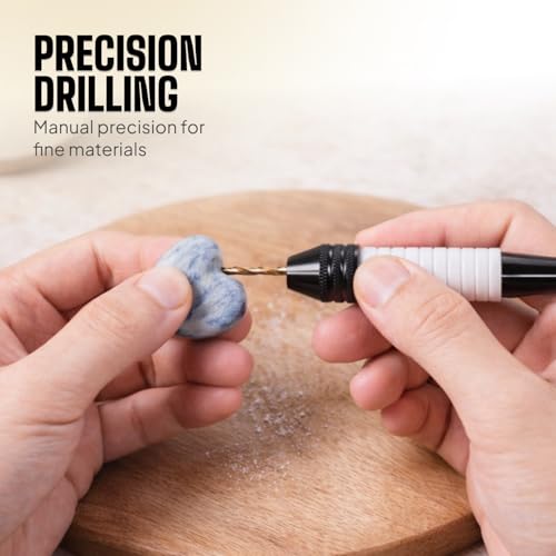 Jewelry Hand Drill Pin Vise, Micro Drill Bits Set for Resin & Crafts, Blue - style: Classic