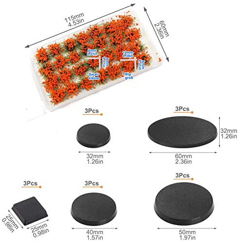 Miniature Vegetation Bushy Shrubs Tuft Flowers with Model Bases War Game DIY Railway Terrain Scenery (H) - color: H