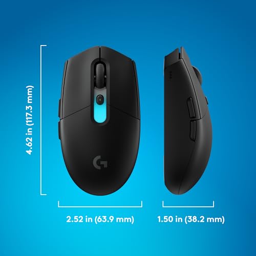 Logitech G305 X Superlight Wireless Gaming Mouse - Black | 59g Lightweight, 44K DPI, 678 IPS, Wireless 2.4 GHz/Bluetooth/USB-C, <170 hr Battery, 6 buttons, RGB, PC/Mac Compatible - color: Black, style: Superlight