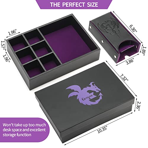 Grajar DND Customizable DM Screen & 3 in 1 Dice Rolling Tray with Lid