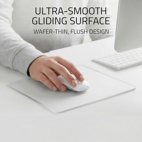 Glass Mouse Pad, 11.8x9.8 Inch Large Gaming Mousepad with Non-Slip Base, Special Glass Surface for Optimal Control, Clear Mouse Mat for Desk Computer Laptop Gamer Office Work - size: 11.8L x 9.8W inches