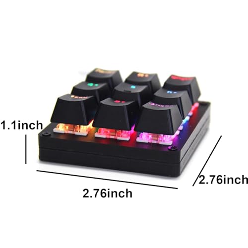 Macro Keyboard Mechanical Numpad One Handed Gaming 24 Macro Programmable Setting Keypad 9-Keys Number Pad Keyboard Electric Contest Game RGB Backlit Gaming Keyboard for Blue Switch Black Keycaps - style: Blue Switch/RGB