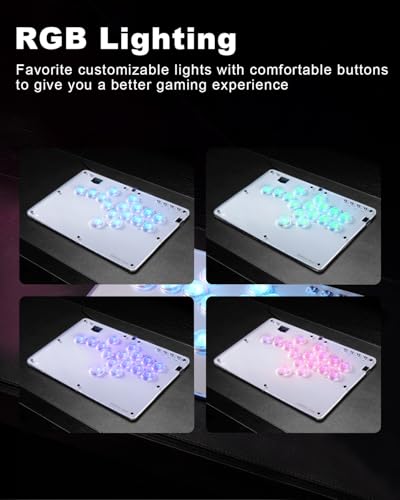 ONEED Haute42 Leverless Controller Arcade Stick R16: Leverless Controller with Rims,Leverless Arcade Stick for PC/PS4/Switch Game,Crystal Low-Profile Switch FightPad Support Hot Swap & SOCD - color: White