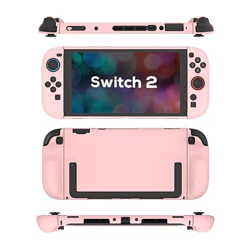 TIKOdirect Protective Case for Switch 2, Hard PC Slim Dockable Cover Case Designed for Switch 2 2025, Game Console and Joy Con Controllers, Pink - color: Pink
