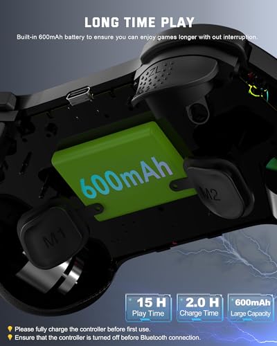 Joso Mobile Gaming Controller for iPad/iPhone/Tablet, Cloud Controller Remote Joystick for iOS/Android, Wireless Switch Controller with Macro Buttons/Hall-Rocker/Hall-Trigger - Black - color: Black