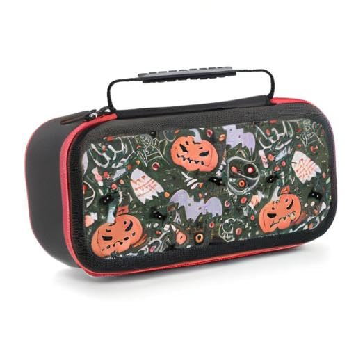 AoHanan Switch Carrying Case Halloween with Pumpkins Skull Travel Protection Storage Case for Console & Accessories - Hard Shell, 20 Games Cartridges - color: Halloween with Pumpkins Skull