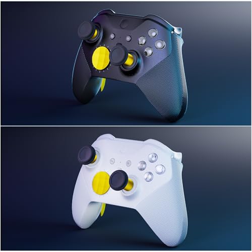 14-in-1 Controller Accessories Kit Compatible with Xbox Elite Series 2, 6 Premium Metal Thumbsticks, Swap Joysticks, 4 Interchangeable Paddles, 2 D-Pads, 1 Tool & 1 Storage Bag (Bright Gold) - color: Bright Gold