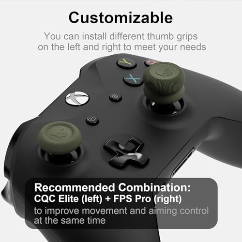 Skull & Co. Skin, CQC and FPS Thumb Grips Joystick Cap Analog Stick Cover for Xbox Controller- OD Green, Set of 6 - color: OD Green, size: Concave-6pcs