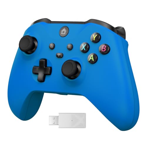 GMVOX Wireless Controller for XBOX, Controller Compatible with XBOX One/ One S/X, XBOX Series S/X, PC, IOS, Gaming Controller Support Turbo/3.5MM Audio Jack/Dual Vibration, Android Platforms,with 2.4g Adapter - color: white blue