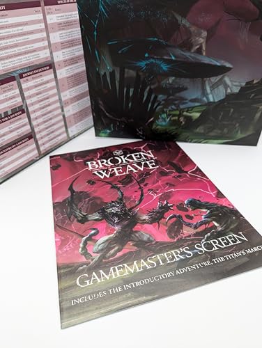 Cubicle 7 Broken Weave Gamesmaster Screen - RPG Board Card Game Accessory and The Titan’s March Book- For 1+ Players and Ages 14+