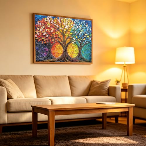 Puzzle for Adults 1000 Piece, 20 x 27 in Mosaic Tree of Life Jigsaw Puzzle | Tight Piece Fit, 1:1 Reference Poster, Lettered Back, Minimal Puzzle Dust, Vibrant Colors, 2mm Extra-Thick Pieces - color: 1000 Pieces-tree of Life