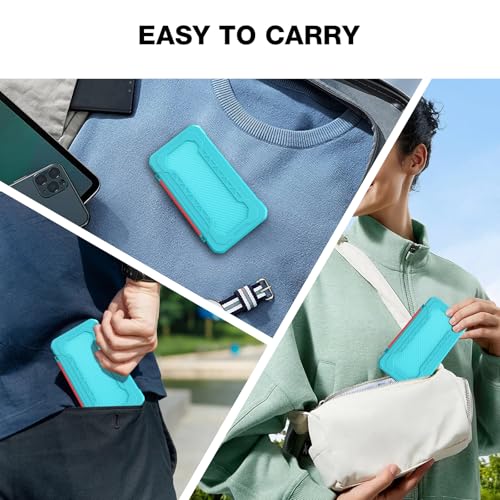 HEIYING Switch Game Case with 48 Precise Slots for Nintendo Switch 2 / OLED | Portable Game Card Holder, Hard ABS Shell with Soft Silicone Lining, Precise Card Slots,Magnetic Closure for Easy Access - color: Carbon Fibre Blue Red