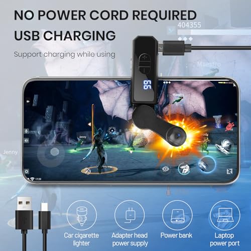 Shker Recharge Auto Clicker for TikTok,iPhone iPad Apps,Game,Live(Black) | 107 Adjustable Speeds,Fast Click Simulation Finger Continuous Click