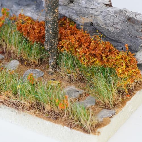 Multicolor Leaf Model - 300ml Miniature Scenery Material for Train Railway, Diorama, Car Scene & Scale Landscape Layouts (Rose red) - color: Rose Red