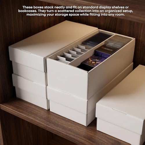 Trading Card Storage Box for MTG TCG Sports Card Collection, 2 Row Cardboard Top loader Storage Box, Bulk Card Storage, 2 Sets