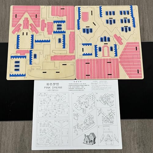 3D Puzzles for Adults, Log Cabin DIY Wooden House Model Kits for Adults to Build, Country Cottage Building Model, 3D Jigsaw Brain Teaser Puzzle, Dollhouse (FHSDFG)