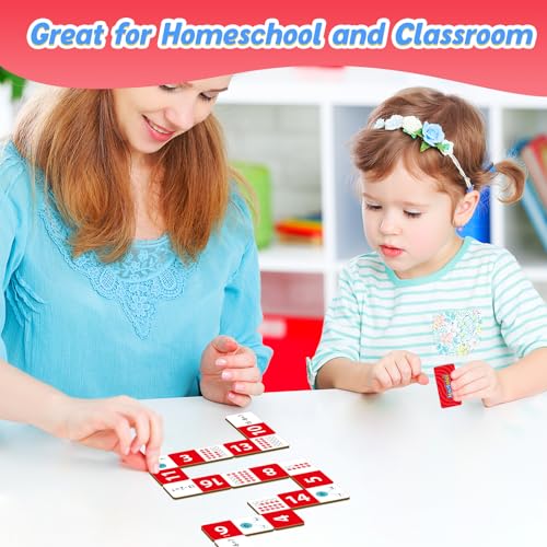 Kasfalci Subtraction Dominoes Set,Math Manipulatives Games for Kids,Counting Toys,Learning Games,Preschool Learning Activities,Homeschool Supplies,Kindergarten Classroom Must Haves,1st 2nd 3rd Grade - style: Subtraction