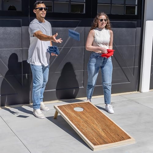 GoSports Portable Cornhole Sets, 8 Styles – Choose 4 x 2 ft or 3 x 2 ft - Boards Include 8 Bean Bags, Travel Case, and Game Rules - style: 4 x 2 ft Craftsman