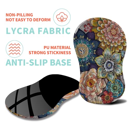 Ergonomic Mouse Pad Wrist Support with Memory Foam Massage Bulge, Carpal Tunnel Pain Relief Mousepad Wrist Rest for Mouse(12x8 inch, Blooming) - color: Kg007-blooming
