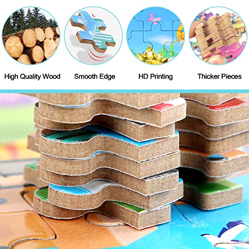 MZZOTOY Puzzles for Kids Ages 4-8, 60 Pieces Puzzles for Kids Ages 3-5 in a Metal Box Girls and Boys Learning Educational Jigsaw Puzzle Toys Gifts - color: B-frozen