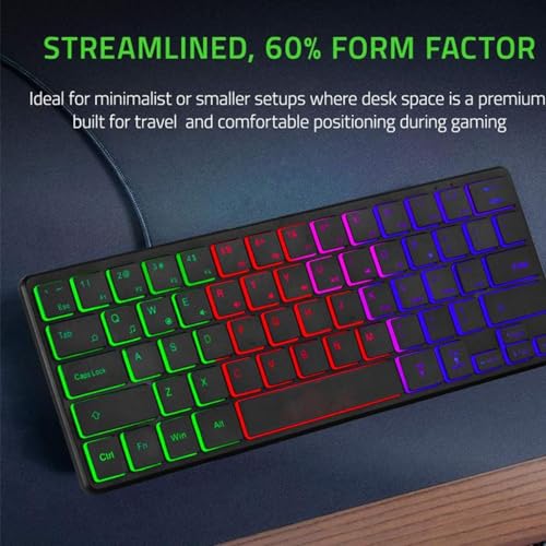 RGB Backlit Gaming Keyboard, Compact Small Keyboard for PC Laptop with Quiet, Ergonomic Design Plug and Play
