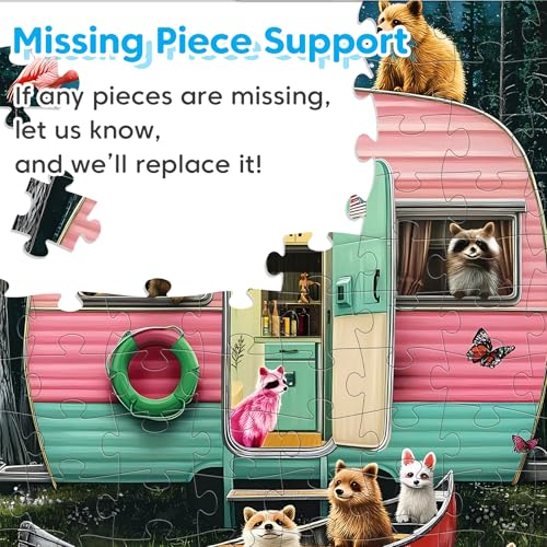 4-Pack 100 Piece Puzzles for Kids Ages 4-6, 6-8 | RV Trailer, Hot Air Balloon, Girl & Cats | Engaging & Educational Jigsaw Puzzles for Girls and Boys - style: Hot Air Balloon