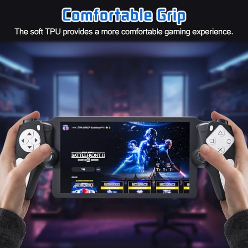 FUNDIARY Anti-Slip Silicone Skin for Ps5 Controller, PS5 Controller Accessories, Soft Protective Cover Case for PlayStation 5 Control Grip, Shockproof Grip Case with 4 Thumb Caps(Black) - color: Black with Whte Handle Grip