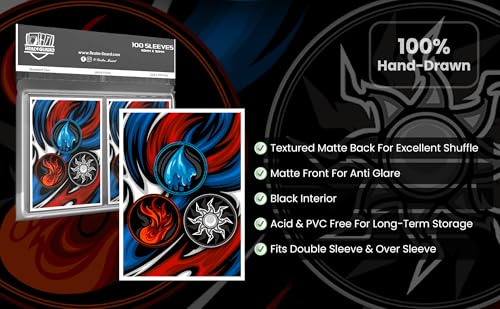 100ct Textured Matte TCG/MTG Card Art Sleeves (Blue Red White) - style: Blue Red White