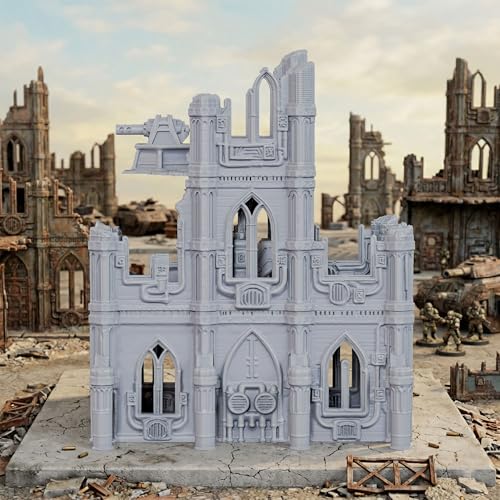 DND Terrain for Trench Crusade – 28mm Ruined Cathedral Building AF1166 | Unpainted Multilevel Gothic Ruins Tabletop Scenery for Dungeons and Dragons, Wargame Map Props