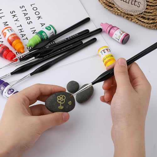 6PCS Detail Paint Brushes, Professional Fine Tip Paint Thin Miniature Brush, Small Artist Micro Paint Brushes for Acrylic Watercolor Oil Numbers Painting Models Detailing