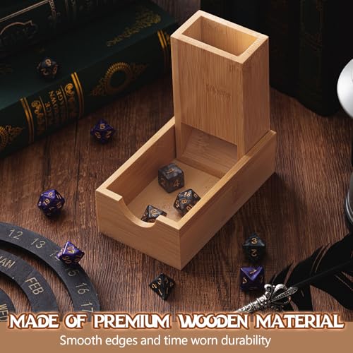 Arrowbash 1 Pack Dice Tower Foldable Wooden Magnetic Die Roller Castle Collapsible Rolling Tower Roller Case for Board Game, Role Playing Game, 5.5 x 3.2 x 2 Inch