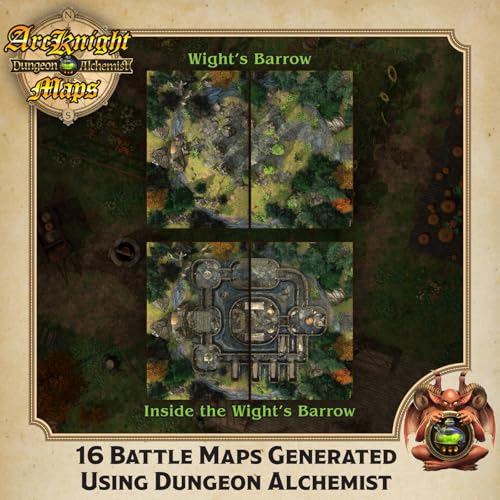 Arcknight The Vale of Adventure Roleplaying D&D Battle Map; 16 Modular RPG Maps in 8 Double-Sided Pages, 1" Square Grid, Modular & Versatile DND Map for ttrpg Gaming - for Dungeons & Dragons - style: Vale Adventure
