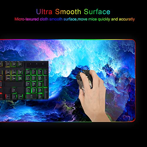 RGB Mouse Pad, Large Extended Soft Led Mouse Mat with Different Lighting Modes, 900 x 400mm / 35.4 * 15.7Inch - color: 90x40 Rgtaiyang001