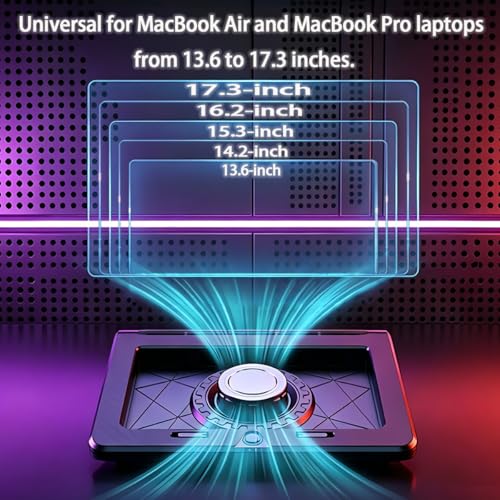 Cooling Pad for MacBook Air Pro 14 15 16 17 Inch Laptop, Semiconductor Cooler with Integrated Roller Fan, 5 Height Adjustment Ergonomic Design, Low Noise Quiet Operation for Mac Notebook (black) - color: Black