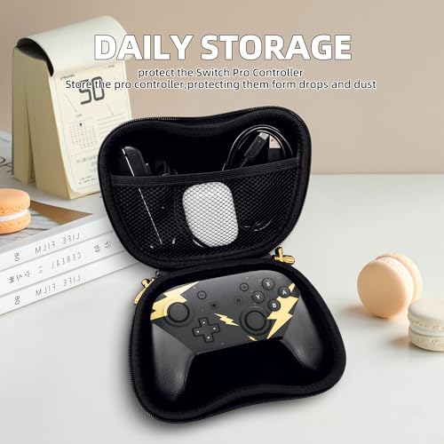 Switch Pro Controller, Wireless Switch Controllers with Carrying Storage Case, Upgraded Gamepad Switch Remote Replacement for Switch Controller Support NFC/Dual Vibration/Screenshot/Wake-up Function - color: Black Pika