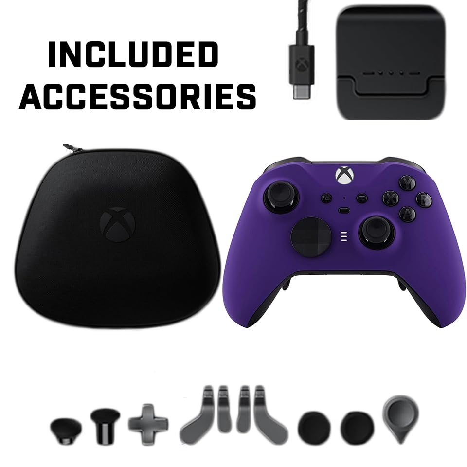 Custom Controllerzz Elite Series 2 Controller Compatible With Xbox One, Xbox Series S and Xbox Series X (Purple) - color: Purple