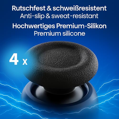 MatoSan Thumbstick Silicone Replacement Caps - Compatible with PS5 Controller & PS4 Controller - Non-Slip Grip for More Precise Control - Protective Caps for Analog Sticks (4 Silicone Red) - color: 4 silicone red