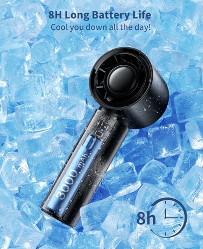 coldSky Portable Handheld Turbo Fan, 4000mAh Rechargeable High Speed Personal Fan With 5 Speeds, Small Cooling Fans With Digital Display For Women Outdoor, Travel, Vacation