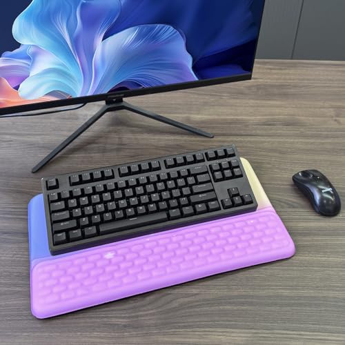 Computer Keyboard Stand with Wrist Rest, Ergonomic Tilted Keyboard Holder - Keyboard Riser with Wrist Pad - Keyboard Tray Support for Office Home - Starry Pink - color: Keyboard Stand-starry Pink