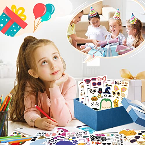 sinceroduct 60 Sheets Make a Face Stickers for Kids, Make Your Own Sticker,20 Styles Waterproof Kids Animal Stickers for Christmas, Party Favor Decoration, Gift, Reward, Travel Activities - style: Animal Style 60