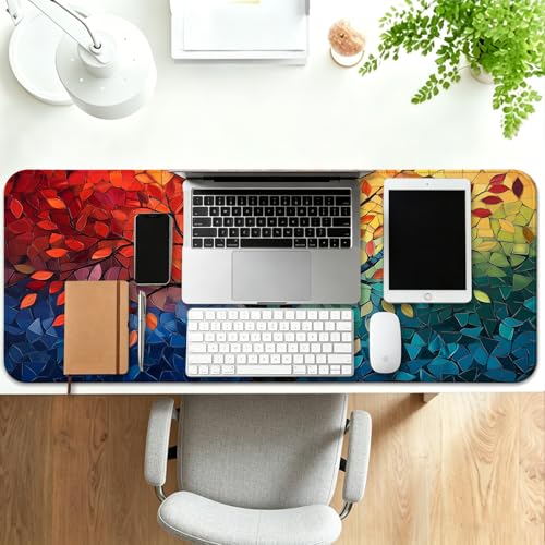 Fantasy Tree of Life Gaming Desk Mat, Computer Keyboard Large Extended Long Abstract Mouse Pad for Office and Home, XL (W04) - color: W04