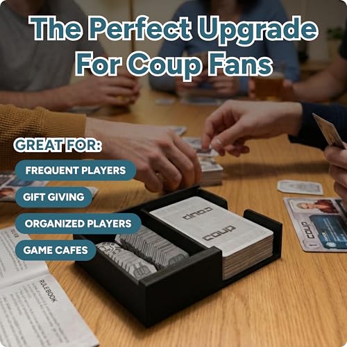 Coup Organizer Insert | Box Storage & Tabletop Card Holder for Coup & Reformation Expansion | Fast Setup Card & Token Tray | Board Game Box Insert Compatible with Indie Card Game Coup