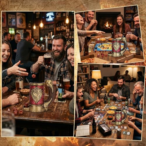 Dice Tower Mug DND Dice Rolling Tower with 7 PCS Dice Set | Dice Tower Suitable for Dungeons And Dragons, Tabletop Games, Available As Drink Holder, RPG Gifts. - color: Purple-gold Shield