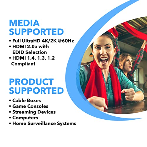 OREI 1 in 16 4K Out HDMI Splitter 4:4:4 8-bit - HDMI 2.0, HDCP 2.2, 18 Gbps, 4K @ 60Hz HDMI Duplicator/Distributor UltaHD High Resolution (UHDS-1016) (1x16) | 4:4:4, HDMI 2.0 HDMI Duplicator/Distributor UltaHD High Resolution. Advanced EDID management - s