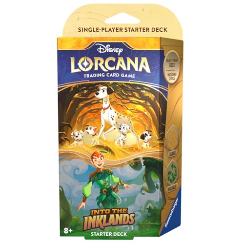 Ravensburger Disney Lorcana TCG: Into The Inklands - Amber & Emerald Single-Player Starter Deck | Engaging Gameplay | Over 200 Original Disney Artworks | Ideal for Ages 8+
