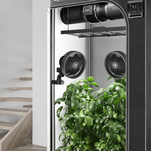 AC Infinity CLOUDRAY S6 Grow Tent Clip Fan 6”, 2-Pack | Redesigned Long-Life EC Motor, 10 Dynamic Wind Speeds, 10-Level Oscillation, 2-Pack for Hydroponic Grow Tent Cooling - size: 6", Auto Oscillation - 2 Pack