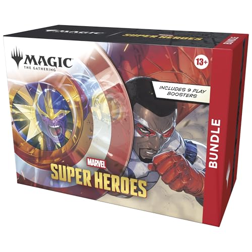Magic: The Gathering | Marvel Super Heroes Bundle | Includes 9 Play Boosters, 30 Lands, 1 Foil Alt-Art Promo Card + Exclusive Accessories | Collectible Trading Card Game