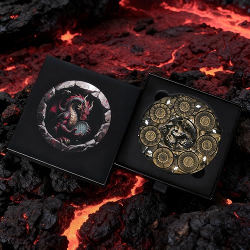 Spinner DND Dice,Metal D&D Dice Set with Gift Box for Role Playing Games | Ideal Present For Gamers DM,Solid Metal Material, Heavy Hand Feel, Wear-Resistant And Long Service Life,Ancient Gold - color: Ancient Gold