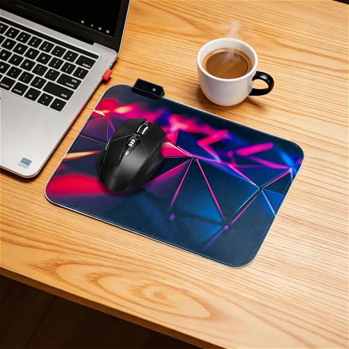 Extended RGB Gaming Mouse Pad Large LED Desk Mat Colorful Geometric Pattern Smooth Surface Anti Slip Base
