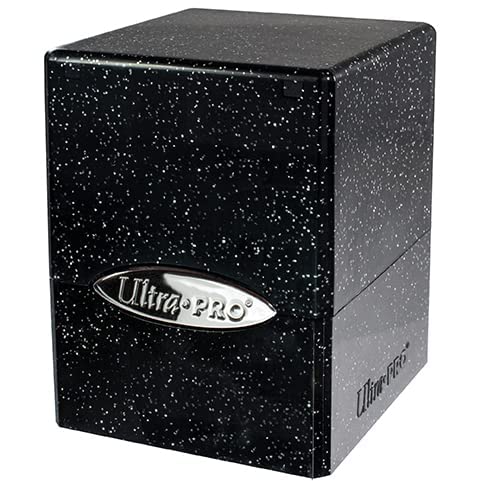 Ultra Pro - Satin Cube 100+ Card Deck Box (Glitter Black) - Protect Your Gaming Cards, Sports Cards or Collectible Cards In Stylish Glitter Deck Box, Perfect for Safe Traveling - color: Glitter Black